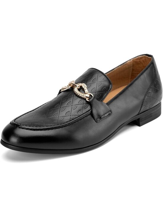 Meijiana Men\'s Black10 Microfiber Loafers Buckle PU Leather Weeding Dress Shoes main image 4
